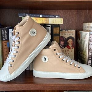 New! BOGNER New Salzburg Lace Up Tan Leather High Top Sneakers Women's Size 9